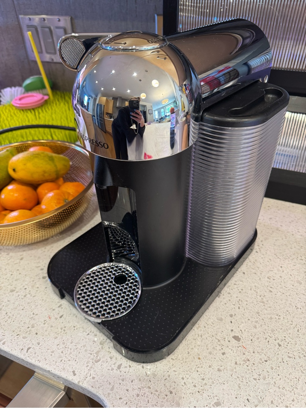 Nespresso Machine in Black and Chrome